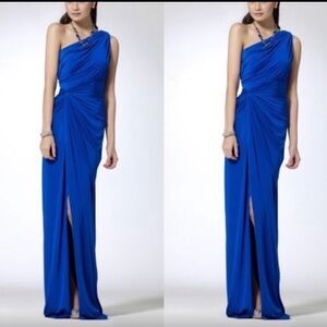 Cache formal royal blue one shoulder gown
